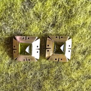 Lisa Jenks 925 Sterling Silver Square Citrine Earrings